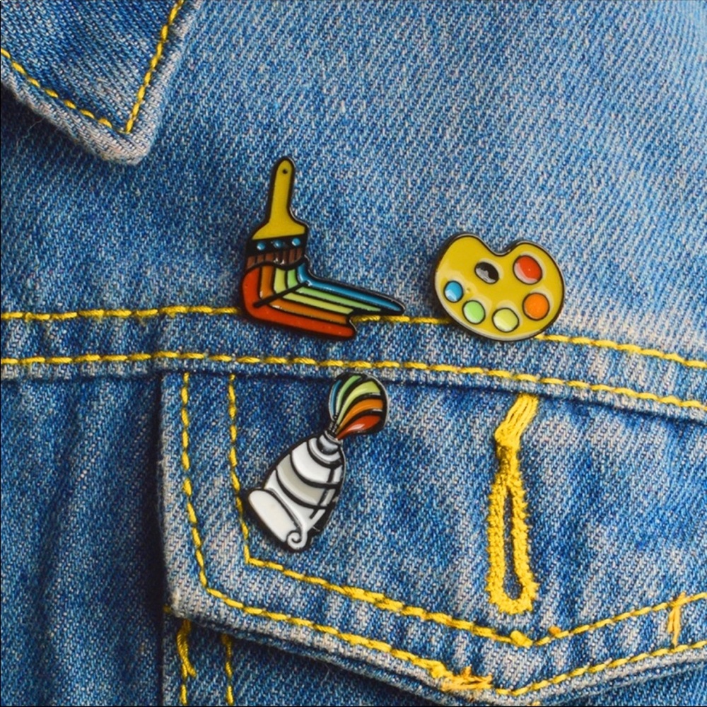 Artists Painter Enamel Pin Set Badge Jewelry